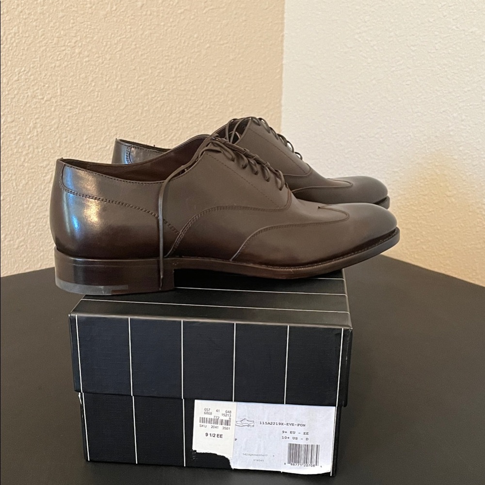 Ermenegildo Zegna Dark Brown Leather Oxfords